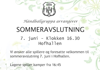 Sommeravslutning for Hof Håndball
